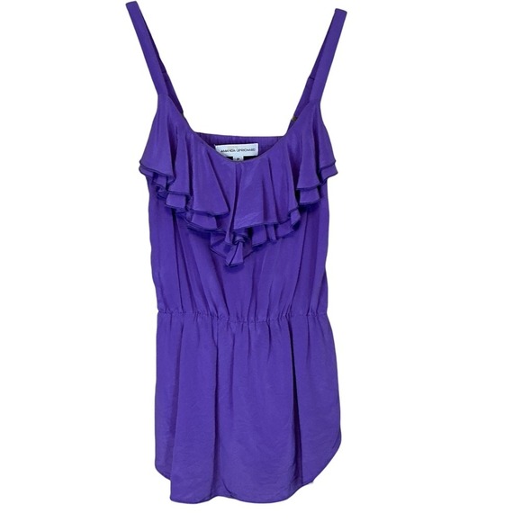 Amanda Uprichard Tops - Amanda Uprichard Cami Womens P Purple Ruffle Tiered Silk Elastic Waist Blouse